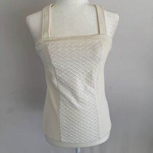 Deletta Anthropologie Cream Textured Tank Top | Size XS